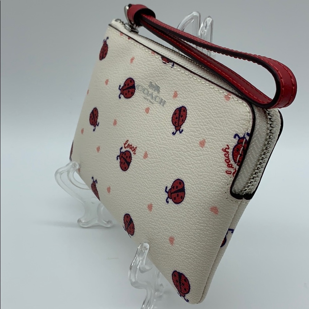 COACH Corner Zip Wristlet With Ladybug Print - Picture 14 of 16